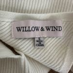 Striped Ribbed Knit Midi Dress Spaghetti Strap V Neck Bodycon Womens Small White Photo 5