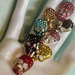 Rainbow Skull Rhinestone Statement Brooch Pin Photo 3