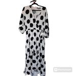 H$M black and white long summer gown Size L Photo 1