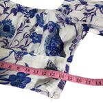 BANJANAN $175 Vivian Floral Peplum Top In Jubilee Blue And White S Photo 6