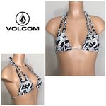 Volcom New.  black and white floral bikini top. Photo 1