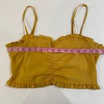 Urban Outfitters  Mustard Yellow Ruffle Ruched Crop Top Women’s Medium Adjustable Photo 3