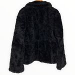 90’s/Y2K Vintage Teddy Faux Fur Black Long Sleeve Jacket Coat Rhinestone Button Size XL Photo 8