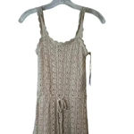 Jessica Simpson  Women's Beige Crochet A-line Midi Dress Size M Sleeveless Photo 4