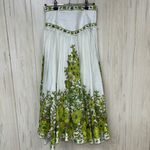 Alemais Green and Cream Floral Wallis Linen Tie Skirt Size 0 Photo 4