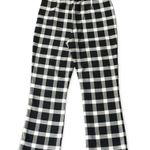 Gap 🔃 Black White Plaid Crop Flare Pants Photo 2