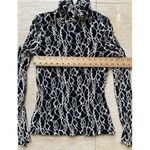 Alberto Makali Black & White Lace Turtleneck Long Sleeve Top Gothic Victorian M Photo 1