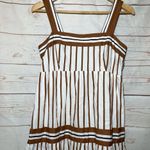 Everlily • Mini Dress • Striped • White/Brown • Medium • Fall • Autumn Brown Photo 1
