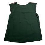 Women's Crewneck Cap Sleeve Beaded Shoulder Blouse Size Medium Festival Party Green Photo 1