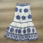 ZARA XS - Blue and White Linen Tiered Skirt Photo 7