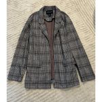 Rachel Zoe  Women’s Fall Blazer Size Med Very GUC Jacket Open Front Black White Photo 2