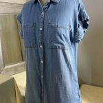 Velvet Heart denim Buttoned Mini Dress with Cuffed Sleeves Photo 15