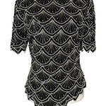 Vintage Lawrence Kazar M Beaded Sequin Evening Top Asymmetrical Art Deco Gatsby Black Size M Photo 0