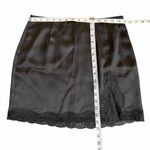 NEW Anthropologie Black Lace Satin Mini Skirt Size 6 Photo 1