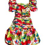 Vintage Raul Blanco Evening 100% Silk Dress Floral Accent Ruffles Pleated Size 6 Red Photo 0