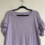 Anthropologie Pilcro Heritage Femme Short Sleeve Flutter Tee Lilac Size Small Photo 4