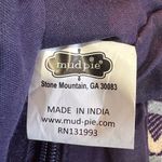 Mud Pie  Envelope Clutch Purse, Navy/White/Yellow, Tassel Fringe Trimmed, Woven Photo 3