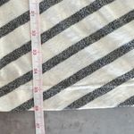 Mystree cap sleeve knee length cinch tie waist cream and gray stripes dress S Photo 7