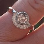 Boutique NEW 2Ct‎ Rhodium 925 Silver Half Moon Silver Simulated Diamond Ring, Size 8 Photo 10