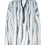 Anthropologie  Cindy Eyelash Zebra 1/2 Zip Pullover Sz‎ S Photo 0