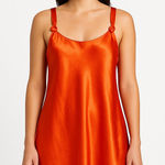 Vintage Y2K Orange Bow Satin Slip Mini Dress Size S Photo 0