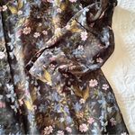 CAbi Floret Blouse Sheer Floral Top Multicolor Button Down Shirt SMALL prairie Photo 5