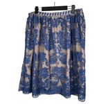 Sundance Cream Blue Lace Overlay Knee Length Skirt Size 14 Photo 4