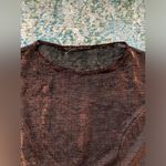 Vintage sheer shimmer bronze button down long sleeve cardigan set, size medium Photo 12