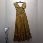 Free People  Anika Midi Linen Mustard Backless Dress Photo 2