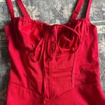 Red satun milkmaid dress Photo 2