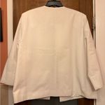 Alfred Dunner White Open Plus Cotton Blazer Embellished Beads Gold Silver Size 18 Photo 3