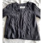 American Eagle Vintage Women’s sz Medium Cropped Pullover Gray Knitted Sweater Photo 12