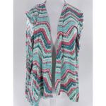 Shiela Rose Cardigan Sweater Sz L Chevron Colorful Artsy Fun Shawl Throw NWT Size L Photo 1