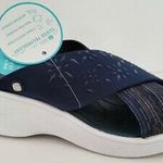 Bzees  Nvy Blue Diamond X-band Comfort Wedge Slide Size 11W Photo 0