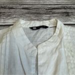 Carole Little Women's Linen Sleeveless Shirt Blouse Top M Med Medium White Sheer Photo 2