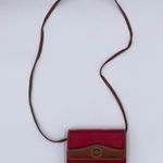 Michael Stevens Rugged Outland Leather Purse Red Brown Crossbody Mini Bag Wallet Photo 1