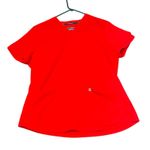 Fabletics  Scrub Top Womens Large Red V-Neck Short Sleeve Casual Nursing Medical Photo 2