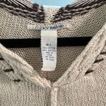 Lucky Brand  Cream and Brown Knit Fringe Poncho- Size Medium Photo 3