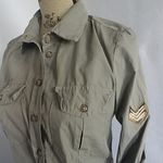 R Jeans Women's Military Style Button Shirt Made in Italy Green Size XS Photo 2