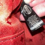 Fossil Hunter Leather Tote Bag Pink Red Zip Closure Key Charm Silver Hardware Photo 12