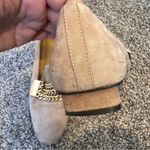 Karl Lagerfeld  Tan Suede Leather Loafers Womens 8 Gold Chain Hardware Preppy Photo 5