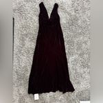 ASOS Deisgn Velvet Ruched Bodice Maxi with Cowl Back Dress in Wine, Size 14 Photo 4