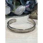 Like new Lot of‎ 2 Silver tone Bracelet cuff hair band holders with hair bands Photo 2