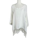 Stella Martini White Linen Lace Ethereal Dainty Billowy Tunic Top 1X NWT Italy Photo 0