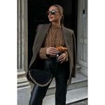 ZARA  Cable Knit Sweater Taupe Brown Photo 2
