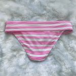 Victoria's Secret 🆕 Victoria’s Secret Hot Pink Striped Fold Over Bikini Swimsuit Bottoms Small Photo 2