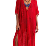 Free People NWT  Women’s Red Crochet Button Front Duster Photo 0
