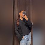 ZARA Bloggers Favorite Black Double Breasted Cropped Wool Blend Blazer Sz M Photo 3