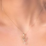Tehrani Jewelry Angel necklace | 14k Solid Gold Pendant | perfect gift | birthday| anniversary | minimal gold charm | Real Gold Jewelry|  | Photo 0