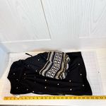 Anthropologie  Pilcro Shirt Women Medium Black Tan Embroidered Boho Cottage Puffy Photo 6